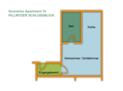 Grundriss Apartment 10 in Dresden Pillnitz für 1-2 Erwachsene plus Kleinkind